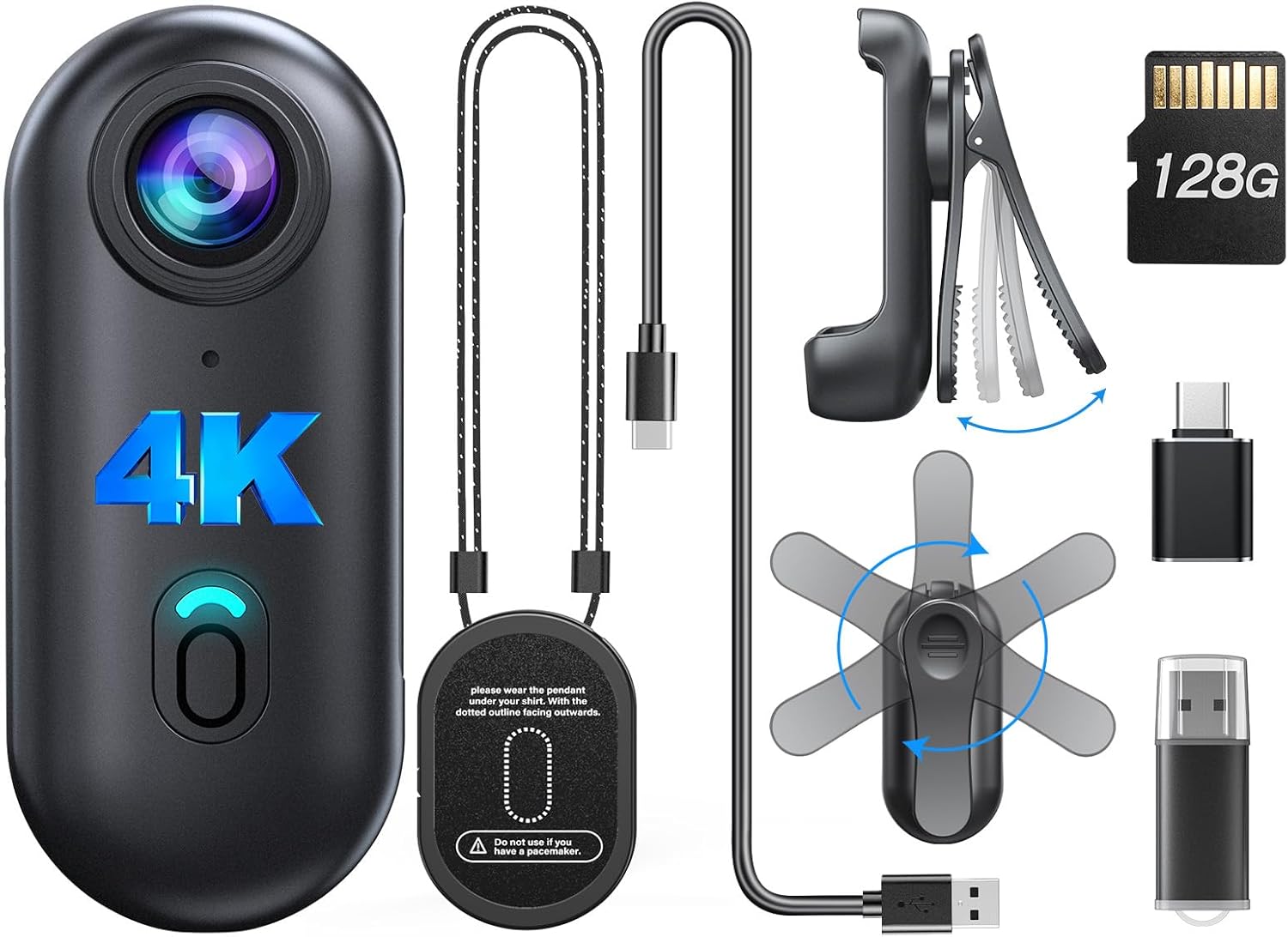 Webcam Hd 1080P - BOBLOV W4 Mini Body Camera 1080P