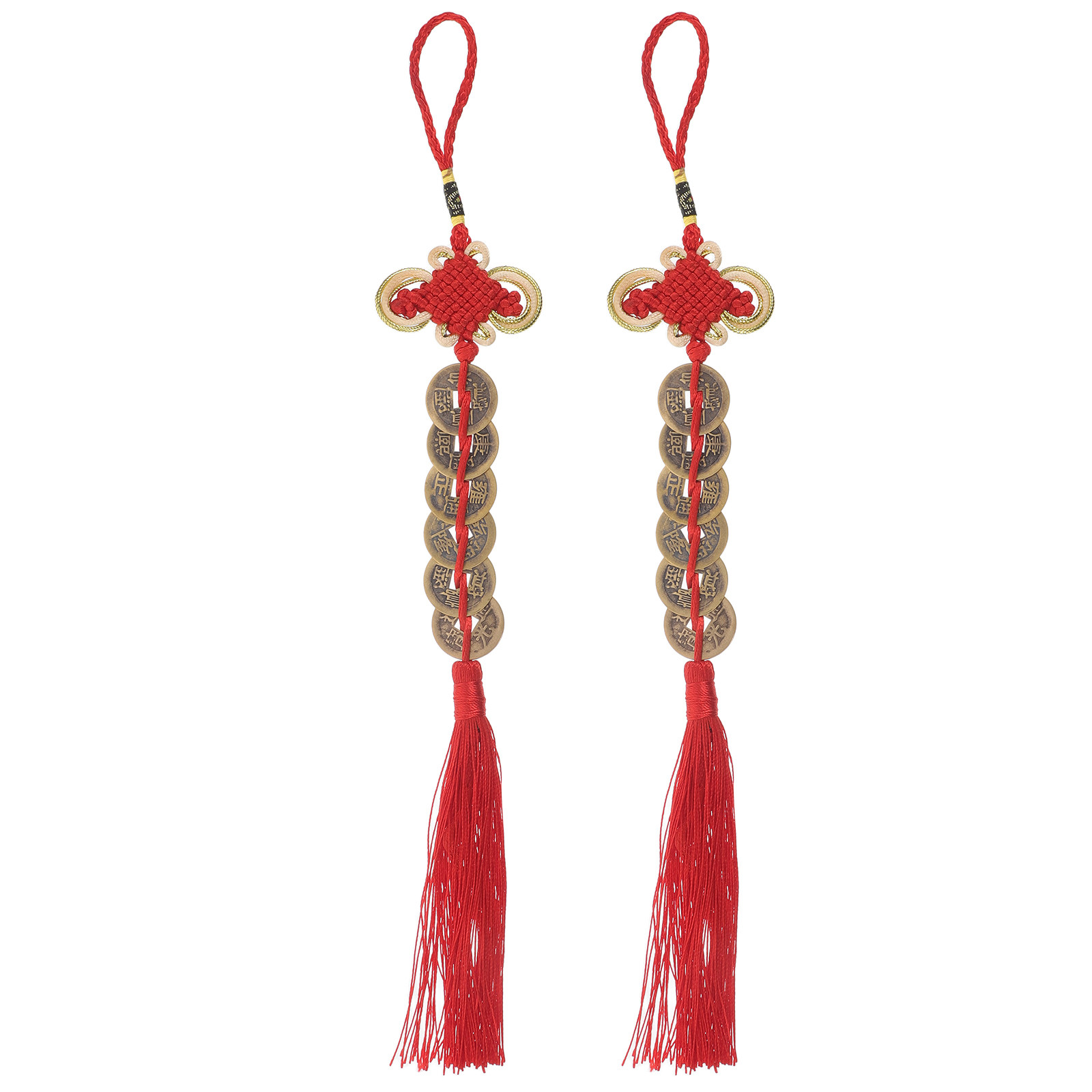 Home Office Feng Shui - 2Pcs Chinese Knot Pendant with Six