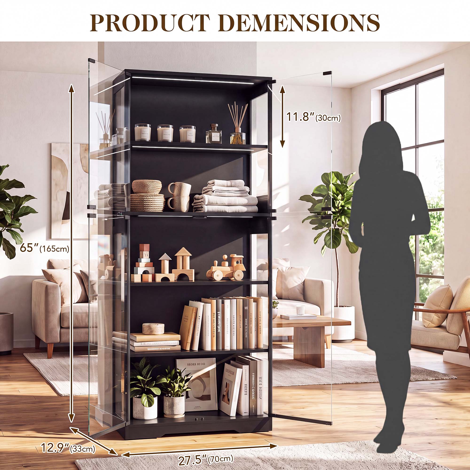 TCGBKAF 5‑Tier Display Cabinet - Home Office Room recension och pris
