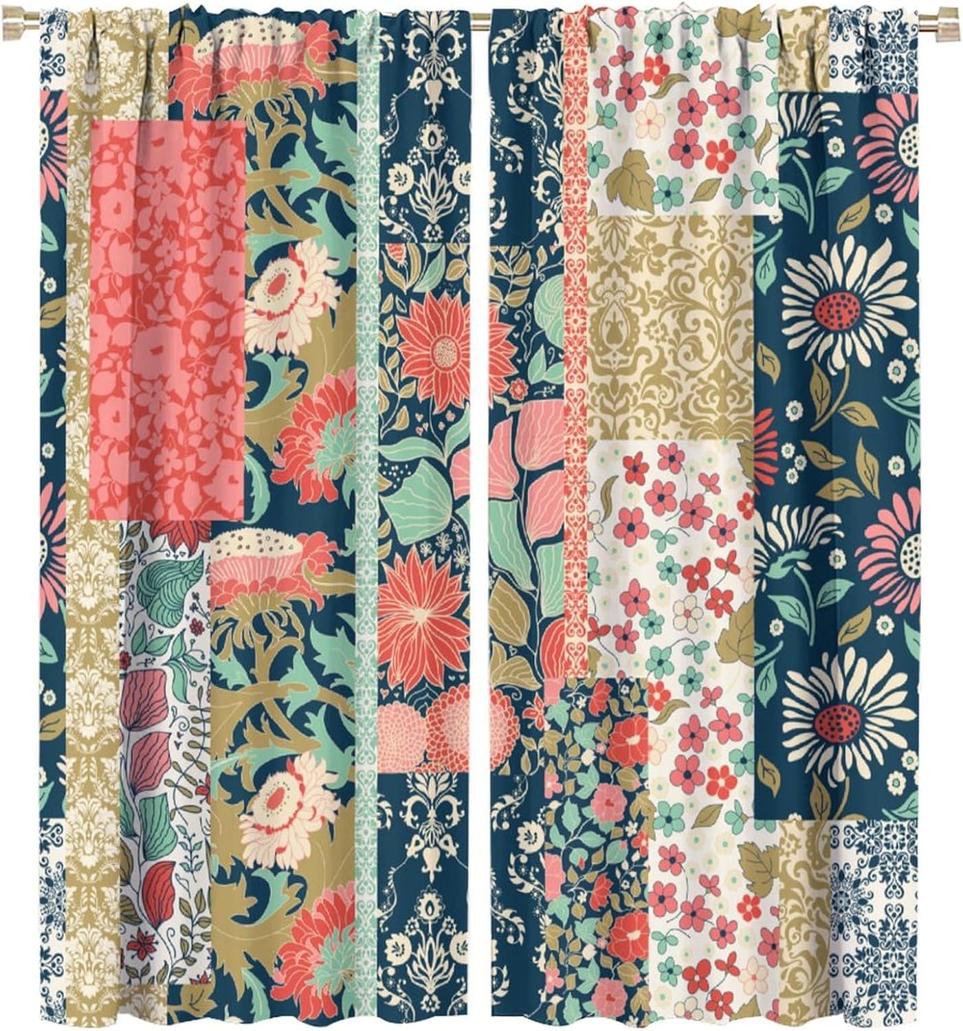 Boho Patchwork Floral Curtains - Home Office England recension och pris