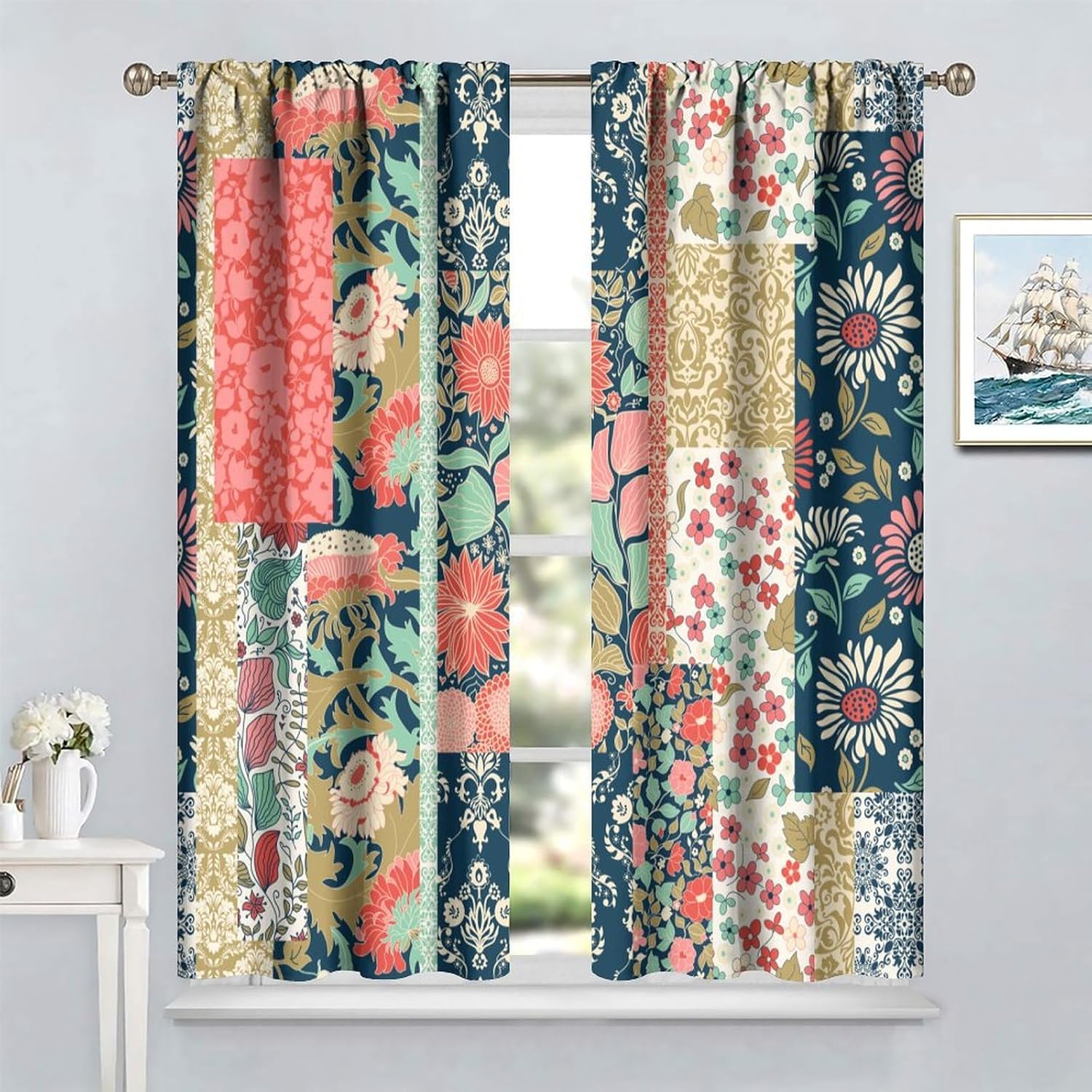 Boho Patchwork Floral Curtains - Home Office England recension och pris