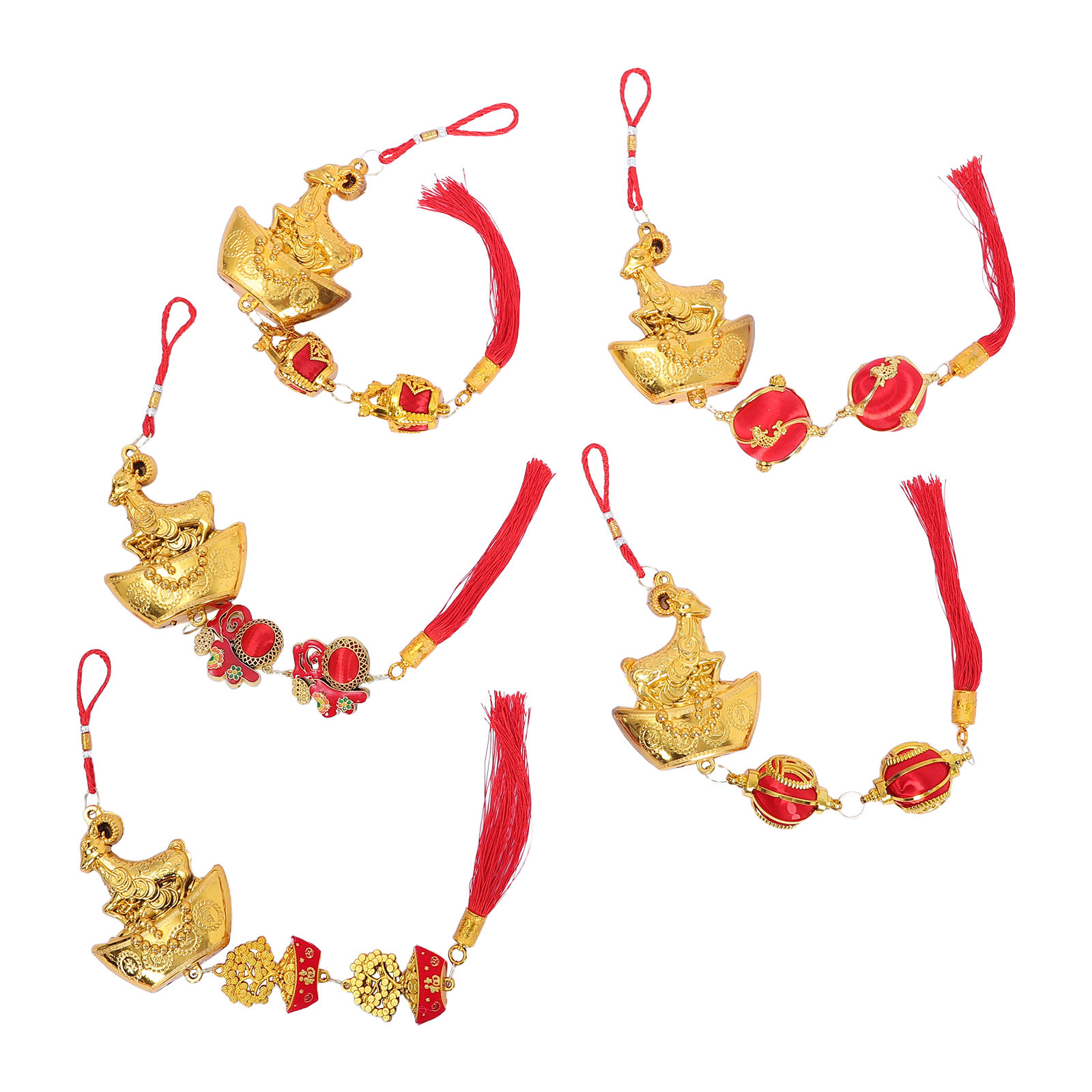 5Pcs Goat Zodiac Hanging Ornam - Home Office Feng Shui recension och pris