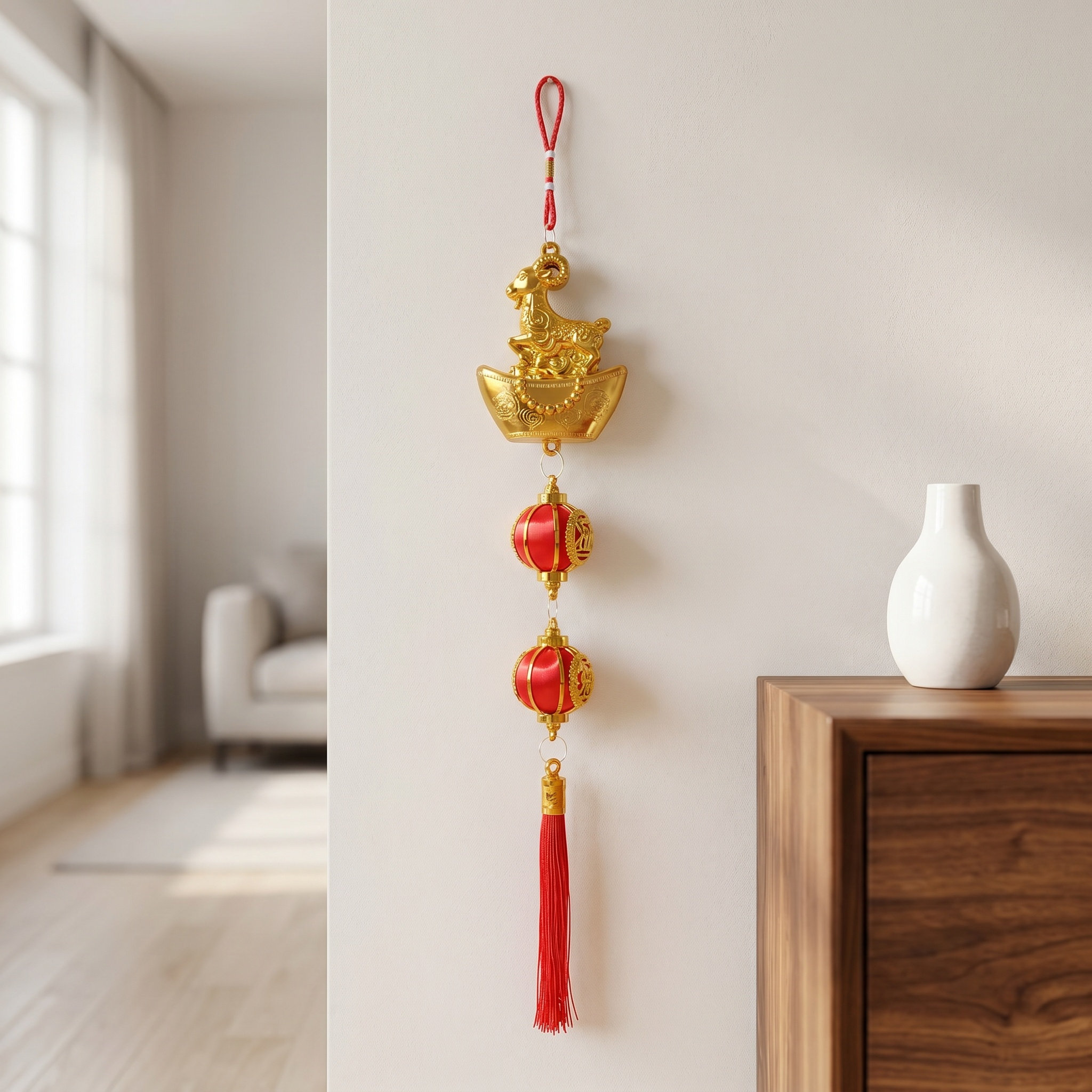 5Pcs Goat Zodiac Hanging Ornam - Home Office Feng Shui recension och pris