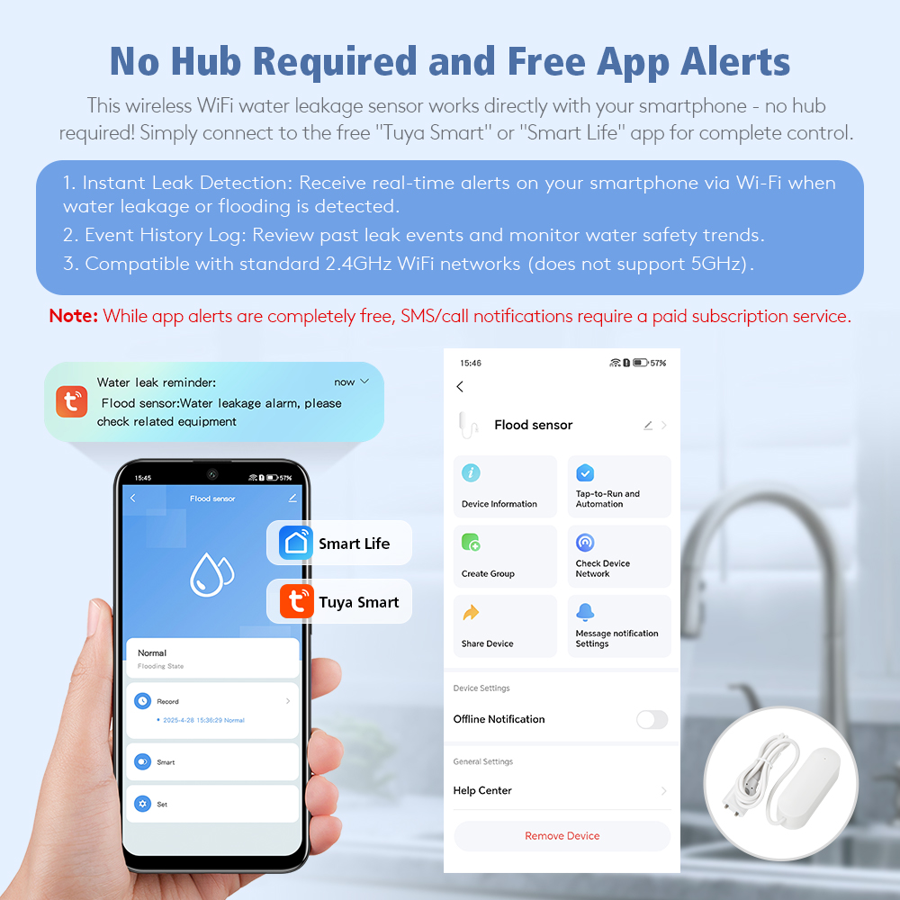 Wireless Water Leakage Detecto - Home Office Google recension och pris