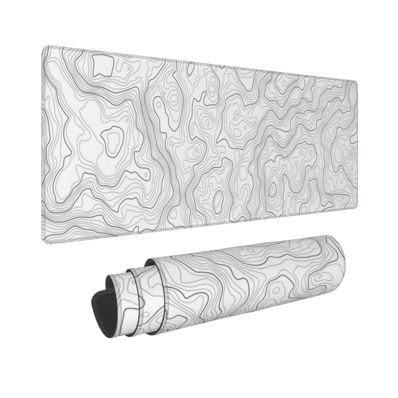 Abstract White Topographic Con - Mousepad Xl Extended recension och pris