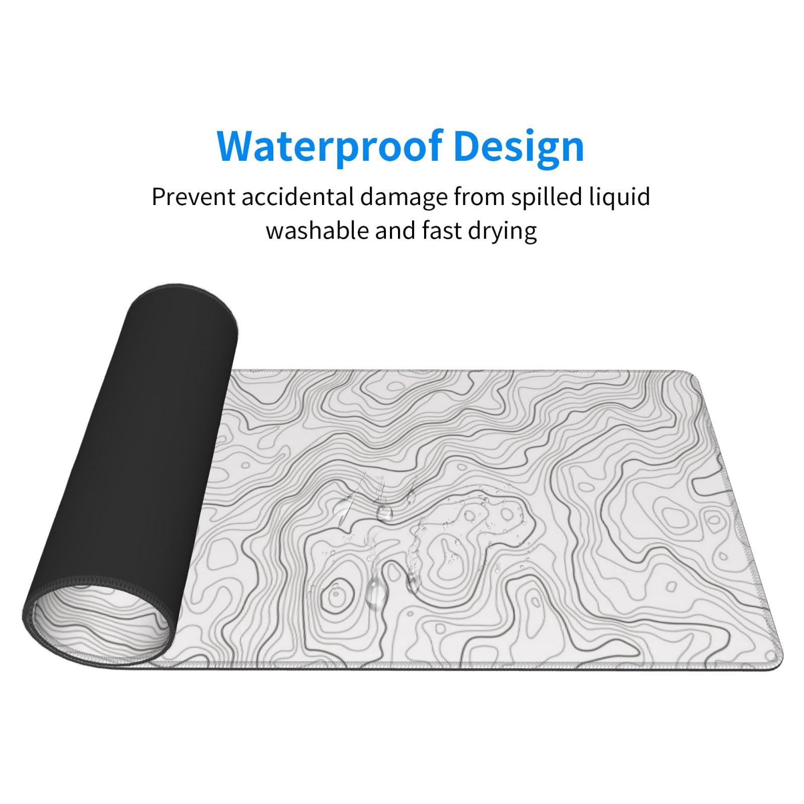 Abstract White Topographic Con - Mousepad Xl Extended recension och pris