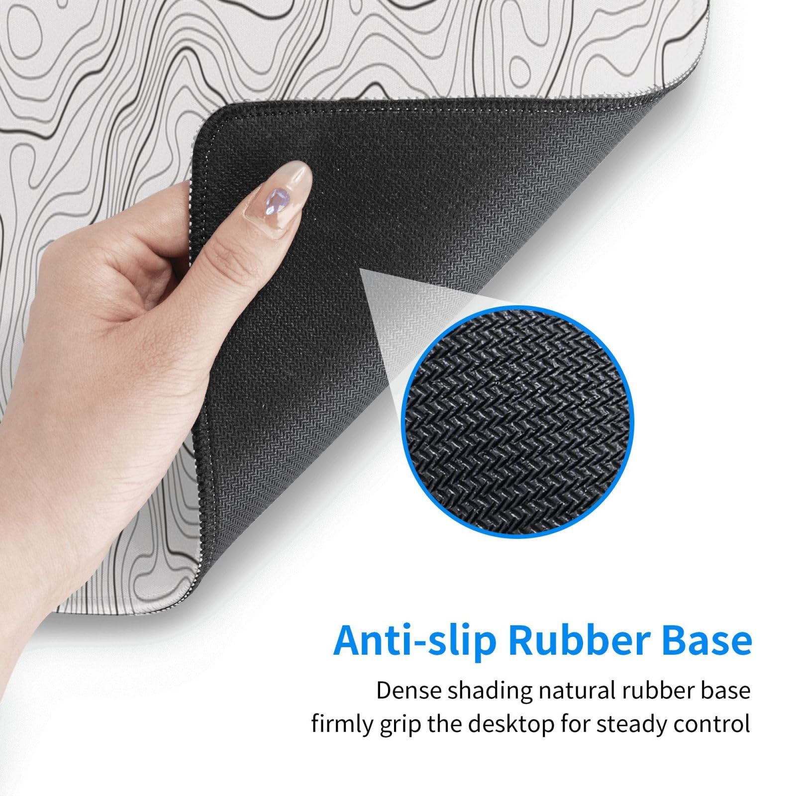 Abstract White Topographic Con - Mousepad Xl Extended recension och pris