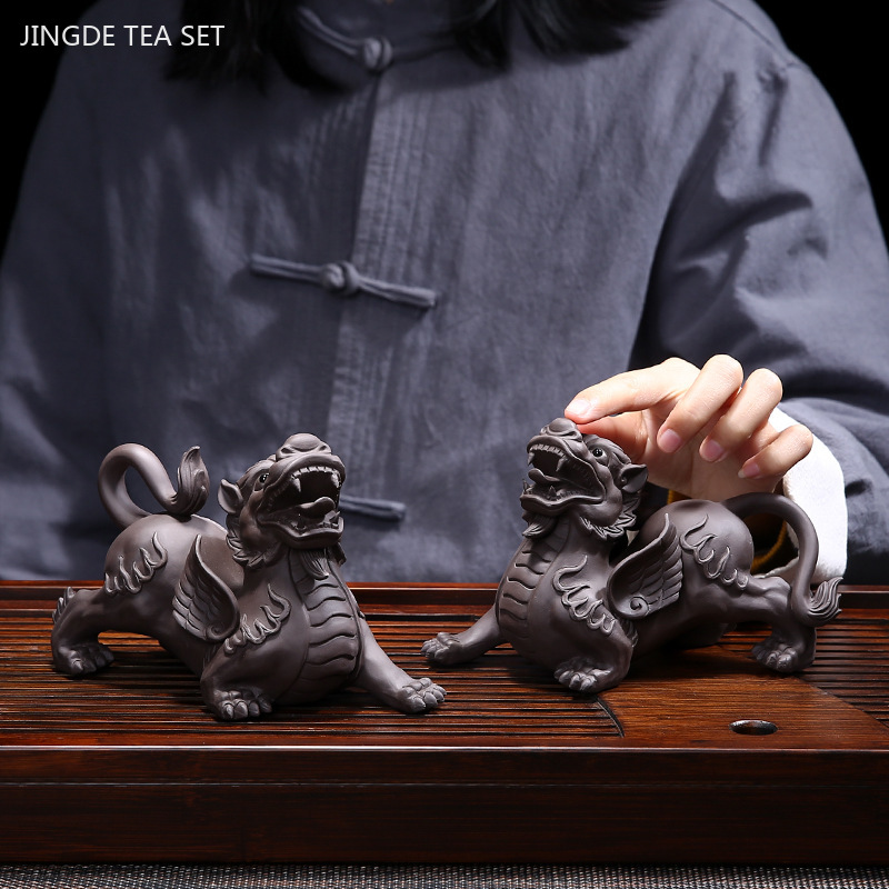 Purple Clay Pixiu Tea Pet Hand - Home Office Feng Shui recension och pris