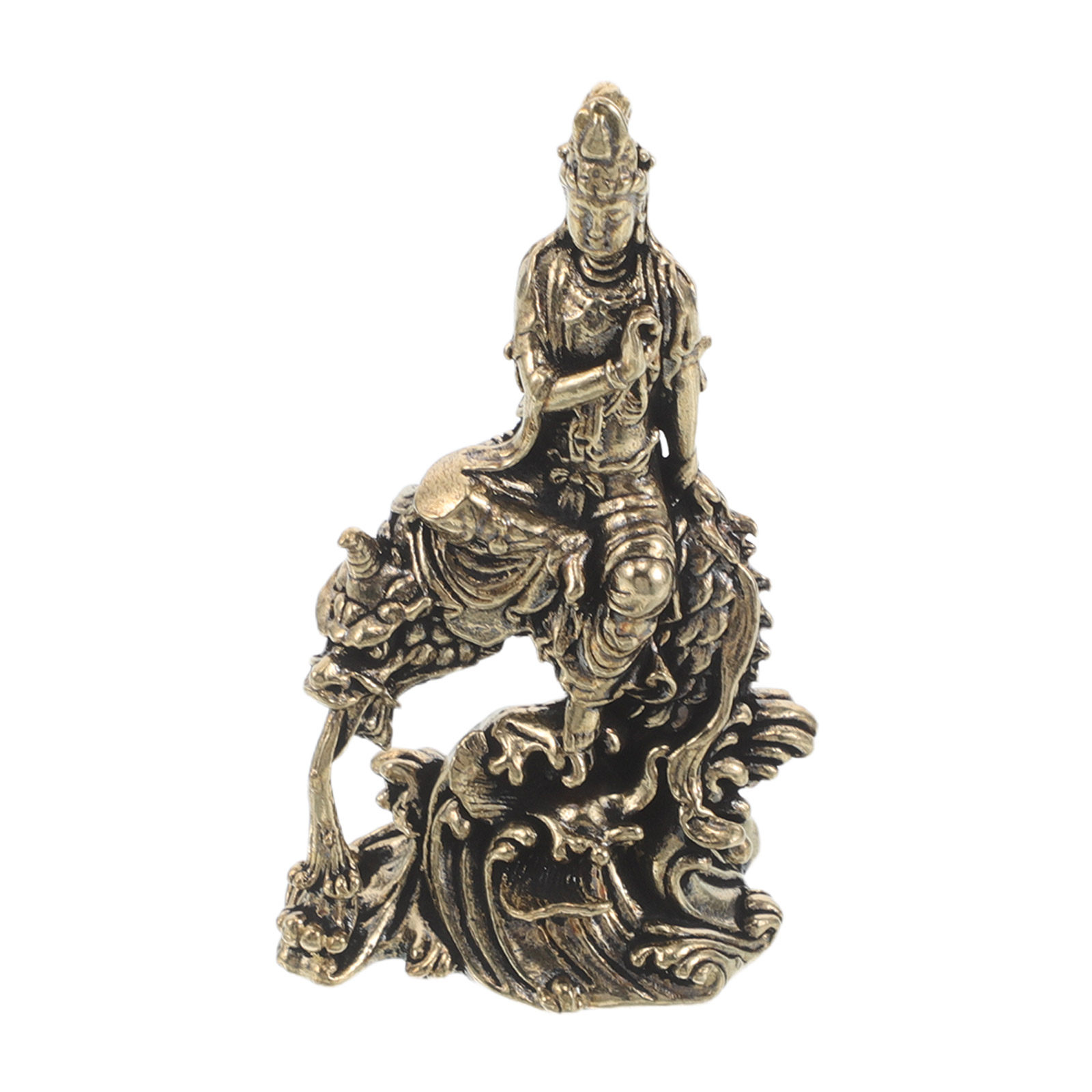 Vintage Yellow Brass Guan Yin  - Home Office Feng Shui recension och pris