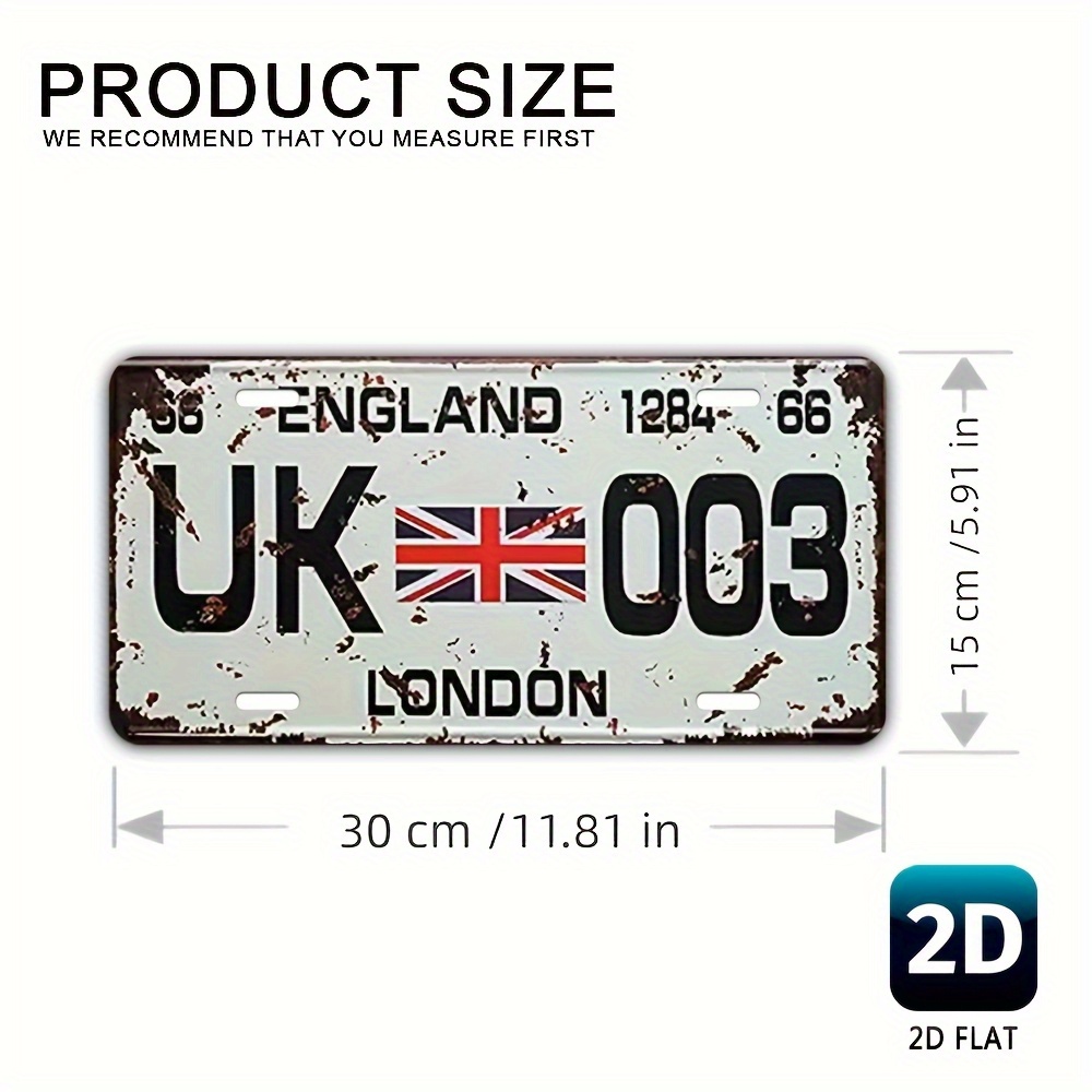 Vintage London UK License Plat - Home Office London recension och pris