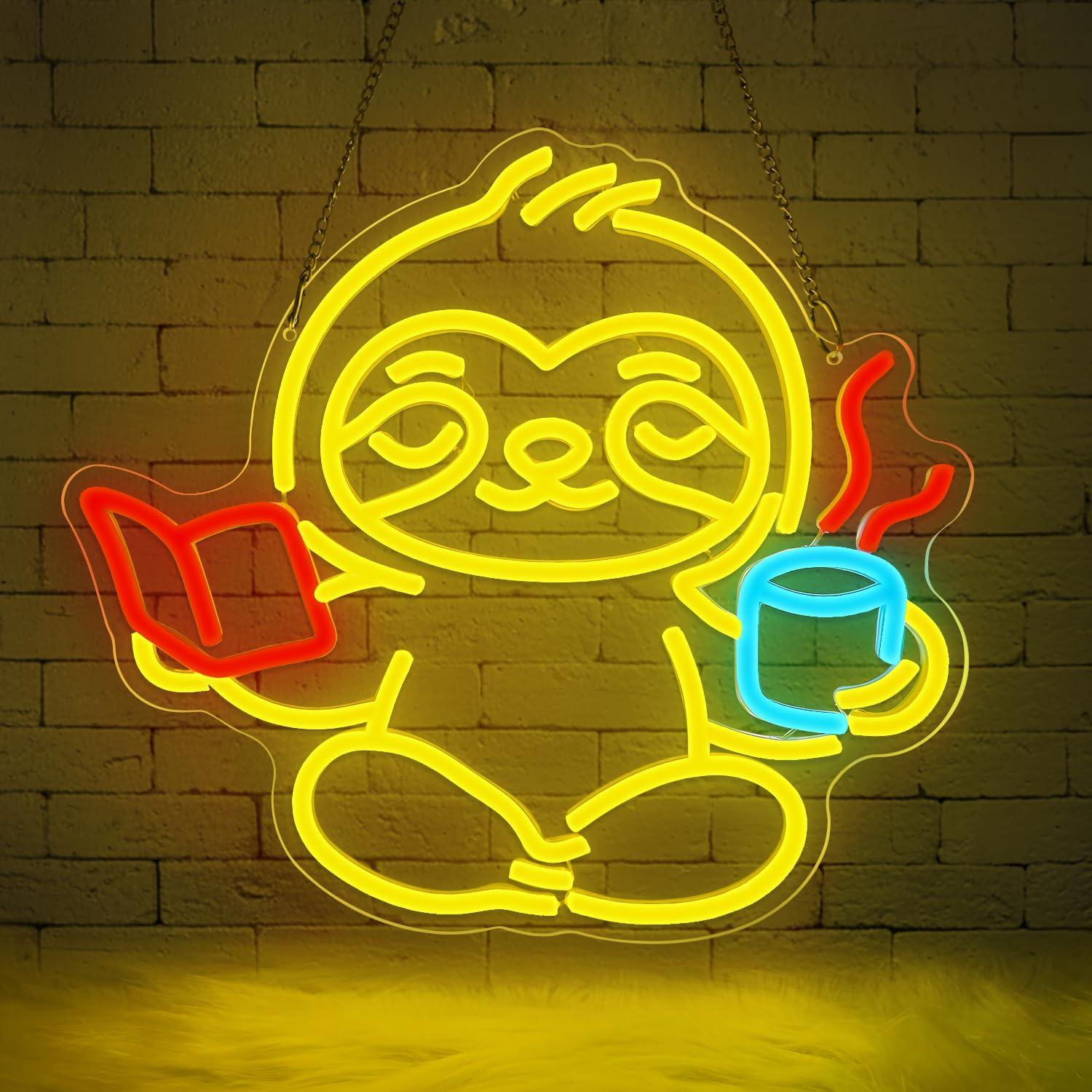 Sloth Neon Sign USB Dimmable L - Home Office Room recension och pris