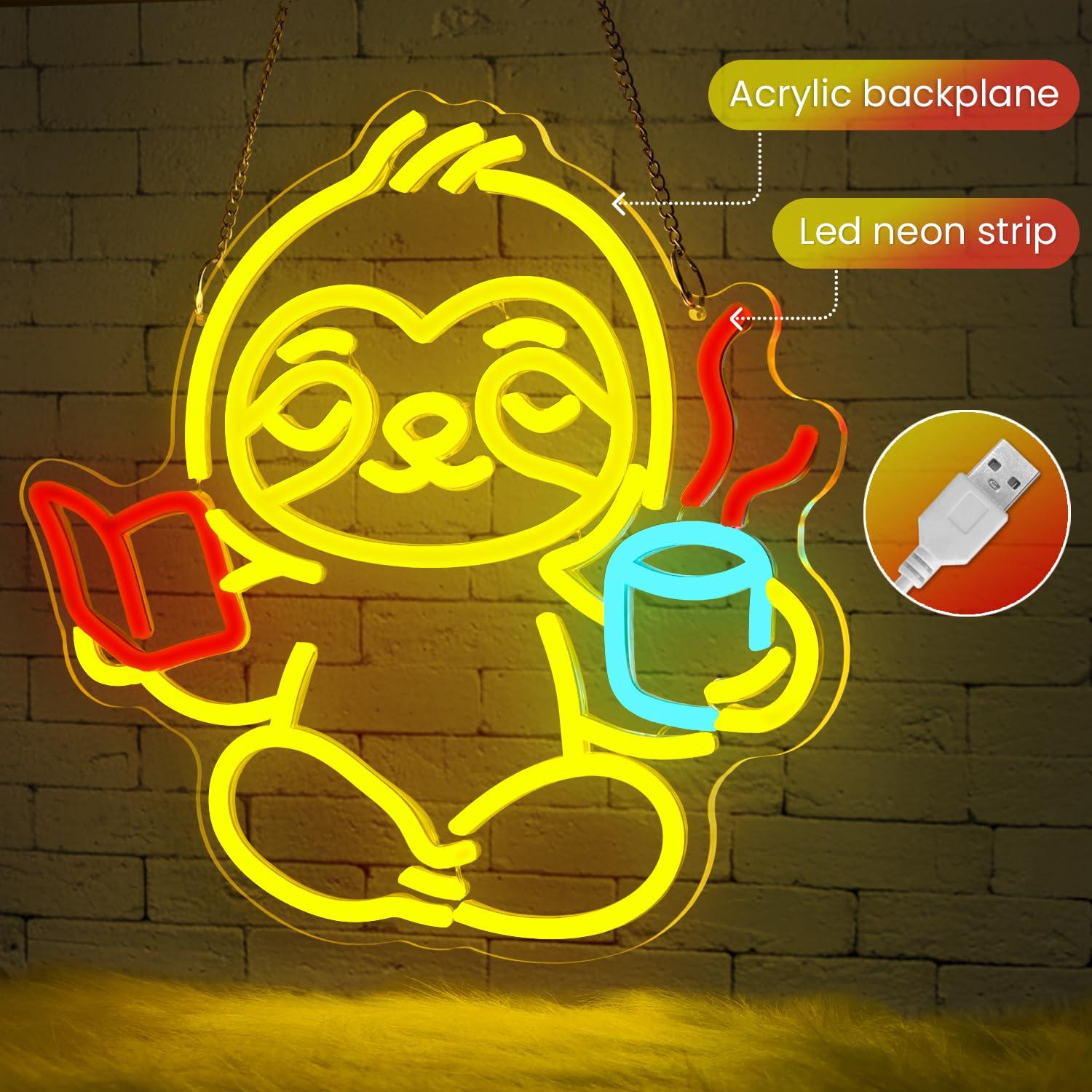 Sloth Neon Sign USB Dimmable L - Home Office Room recension och pris