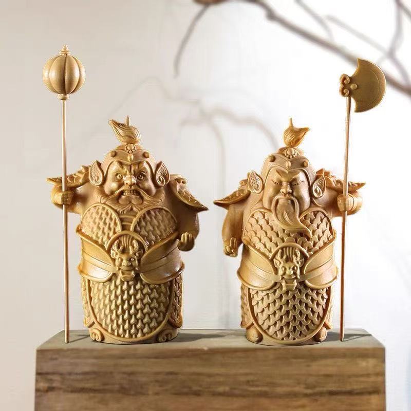 wood carving Door God sculptur - Home Office Feng Shui recension och pris